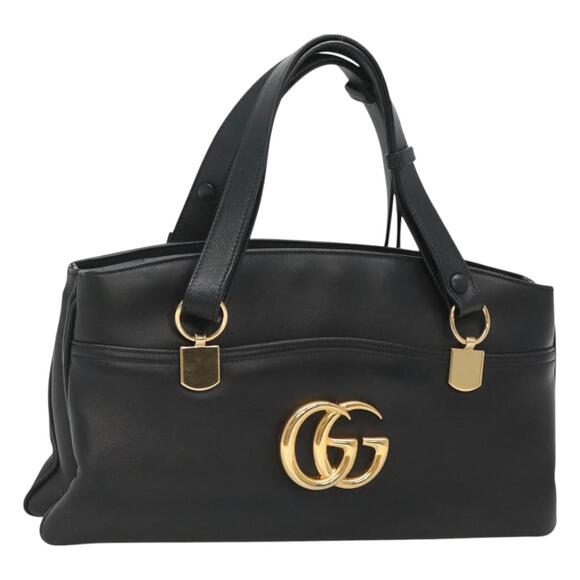 GUCCI GG Marmont Ally Hand Bag Leather Black Gold - Picture 1 of 16
